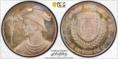 1974-Mo Medal 100th Anniversary National Chamber of Commerce Ag MS64