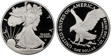 2023-W  $1 Silver Eagle First Day of Issue PR70DCAM