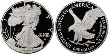 2023-W  $1 Silver Eagle First Day of Issue PR69DCAM