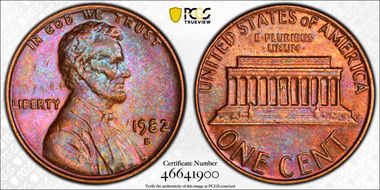 1982-D 1C Bronze AU58BN