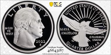 2022-S 25C Maya Angelou-Silver Limited Edition Proof Set PR69DCAM