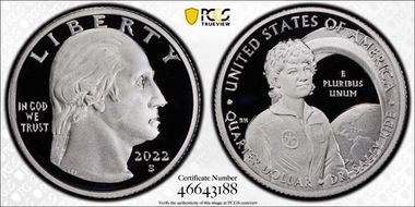 2022-S 25C Dr. Sally Ride-Silver Limited Edition Proof Set PR70DCAM