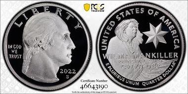 2022-S 25C Wilma Mankiller-Silver Limited Edition Proof Set PR70DCAM