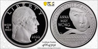 2022-S 25C Anna May Wong-Silver Limited Edition Proof Set PR70DCAM