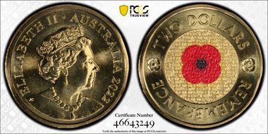 2022-C $2 Remembrance Day Colorized MS69