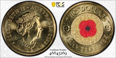 2022-C $2 Remembrance Day Colorized MS68