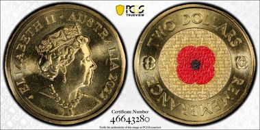 2022-C $2 Remembrance Day Colorized MS68