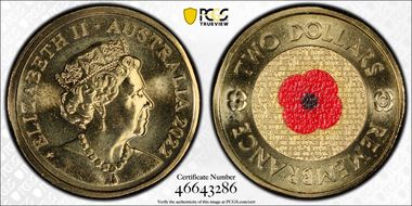 2022-C $2 Remembrance Day Colorized MS68