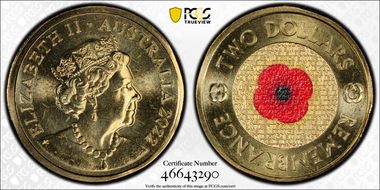 2022-C $2 Remembrance Day Colorized MS68