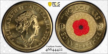 2022-C $2 Remembrance Day Colorized MS68