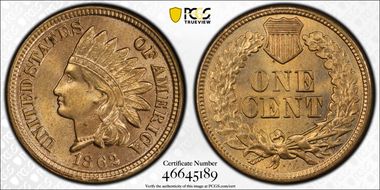 1862 1C MS65