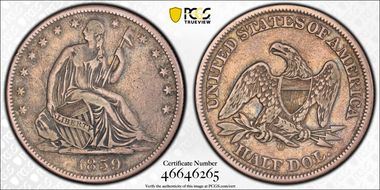 1859-O 50C VF25