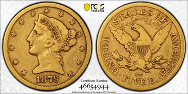1879-CC $5 F15