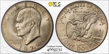 1972 $1 Type 2 MS62