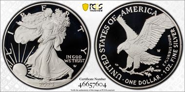 2023-W  $1 Silver Eagle First Strike PR70DCAM