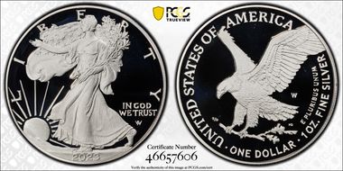 2023-W  $1 Silver Eagle First Strike PR70DCAM
