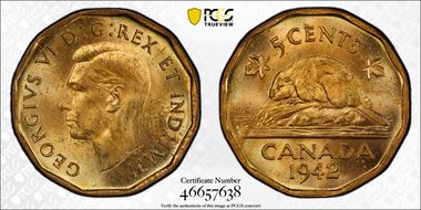 1942 5C Tombac MS63