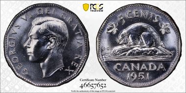1951 5C Low Relief MS65