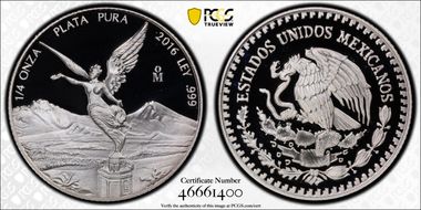2016-Mo 1/4 oz Libertad Ag PR70DCAM