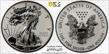 2012-S $1 Silver Eagle Rev PR  75th Anniversary SF Mint Set PR69