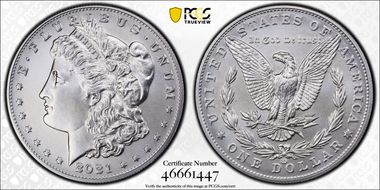 2021-CC Privy $1 Morgan Dollar 100th Anniversary MS70