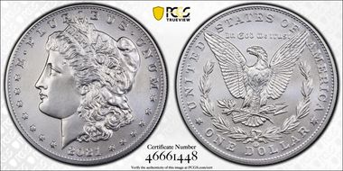 2021-CC Privy $1 Morgan Dollar 100th Anniversary MS70
