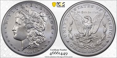 2021-CC Privy $1 Morgan Dollar 100th Anniversary MS69