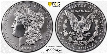2021-D $1 Morgan Dollar 100th Anniversary MS69