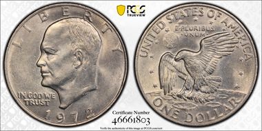 1972 $1 Type 3 MS62