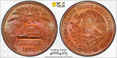 1974-Mo 20C Bronze MS67RB