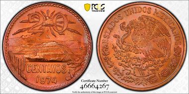 1974-Mo 20C Bronze MS67RB