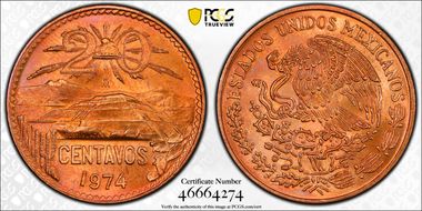 1974-Mo 20C Bronze MS67RB