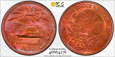 1974-Mo 20C Bronze MS66+ RB