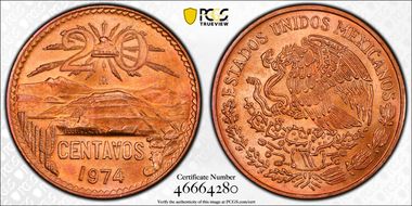 1974-Mo 20C Bronze MS66RD