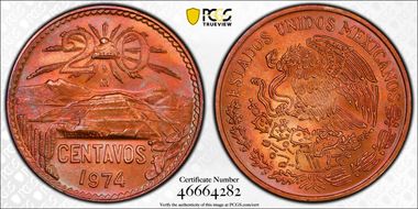1974-Mo 20C Bronze MS66RB