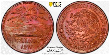 1974-Mo 20C Bronze MS67RB