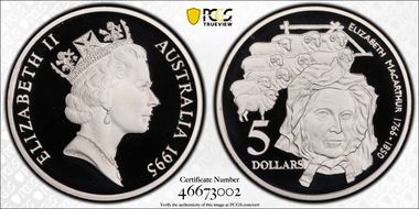 1995 $5 Elizabeth Macarthur Colonial Australia PR70DCAM