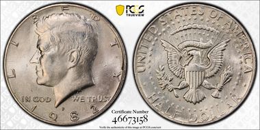 1982-P 50C No "FG" FS-901 MS63