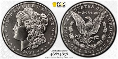 2021-D $1 Morgan Dollar 100th Anniversary MS69