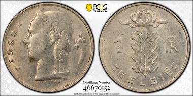 1962 1 Fr BELGIE DDO AU58