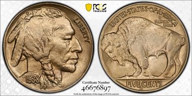 1938-D 5C Buffalo MS67