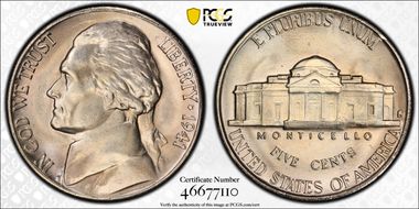 1941-S 5C Large S, FS-501 MS65