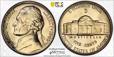 1943-D/D 5C RPM FS-501 MS66