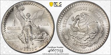 1982-Mo Onza Libertad Ag MS68