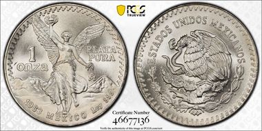 1983-Mo Onza Libertad Ag MS67
