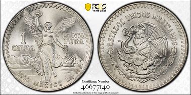 1983-Mo Onza Libertad Ag MS68