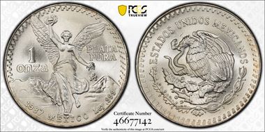 1987-Mo Onza Libertad Ag - DDO MS67