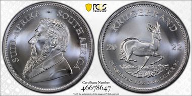 2022 1 Rand Krugerrand Silver MS70