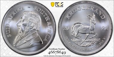 2022 1 Rand Krugerrand Silver MS70