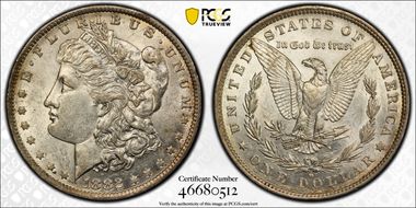 1882-O/S $1 Weak AU55